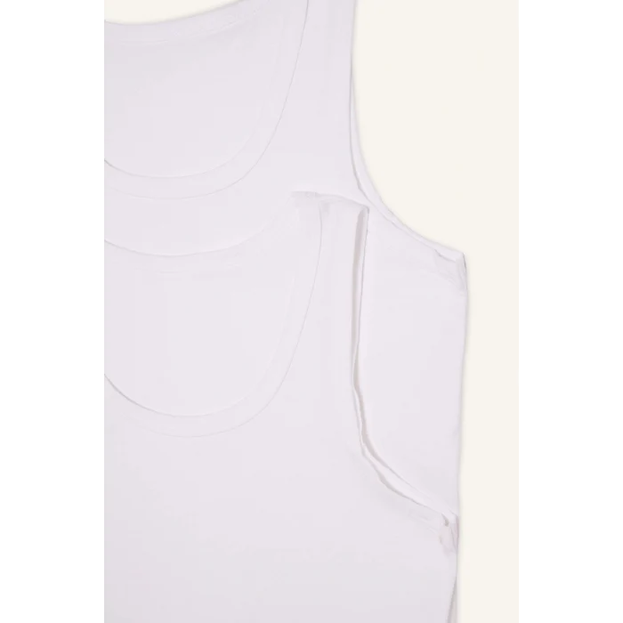 Defacto V4445A6WT34 Beyaz %100 Pamuklu 2li Atlet Erkek Çocuk