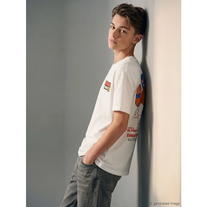 LCW Kids Ekru Brawl Stars Baskılı Erkek Çocuk Tişört