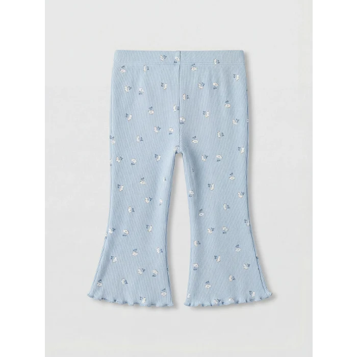 LCW baby Ekru Fiyonklu Kız Bebek Fitilli Tişört ve Tayt