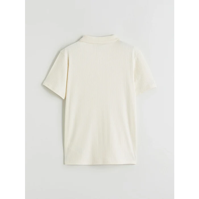 LCW Kids Bej Polo Yaka Erkek Çocuk Tişört