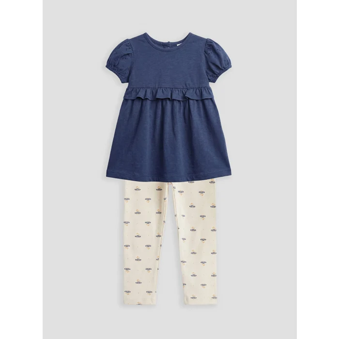 LCW baby Mor Kız Bebek Tişört ve Desenli Tayt