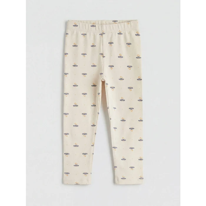 LCW baby Mor Kız Bebek Tişört ve Desenli Tayt