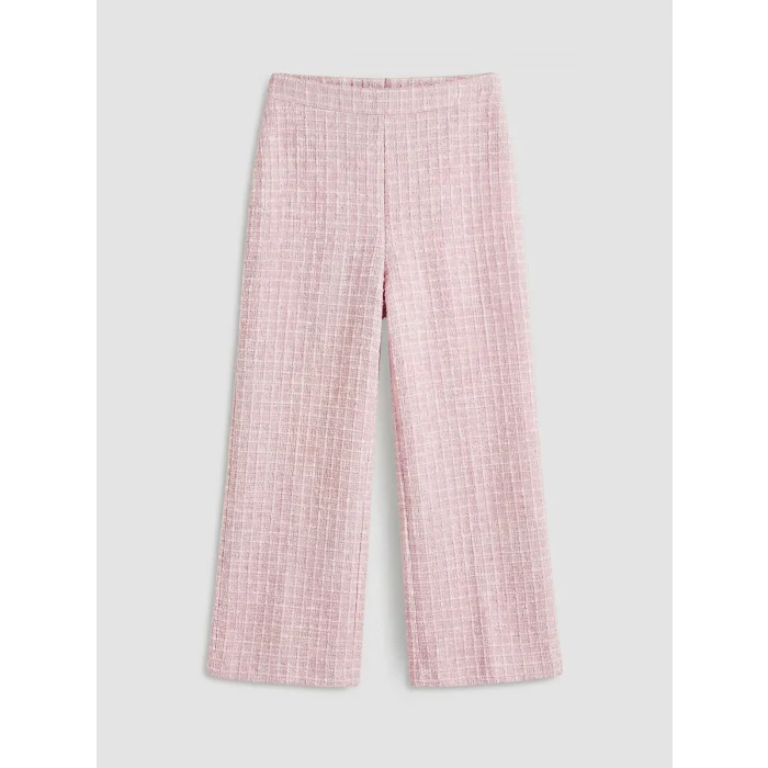 LCW Kids Ekru Bisiklet Yaka Ekose Kız Çocuk Takım