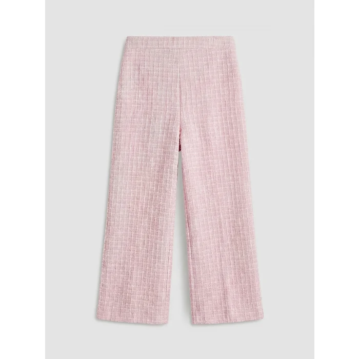 LCW Kids Ekru Bisiklet Yaka Ekose Kız Çocuk Takım