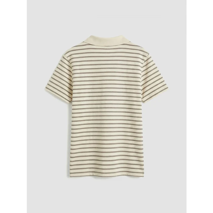 LCW Kids Ekru Polo Yaka Çizgili Erkek Çocuk Tişört ve Pantolon