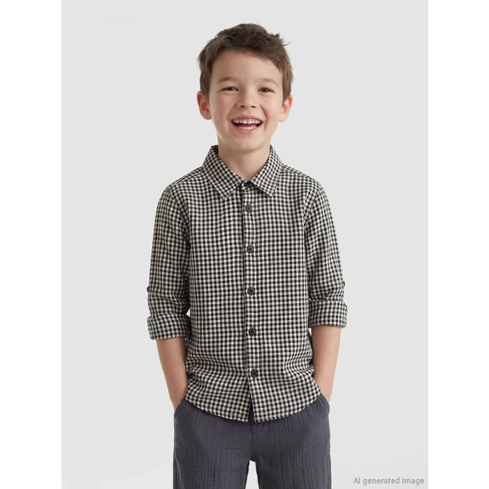 LCW Kids Lacivert Ekose Erkek Çocuk Gömlek