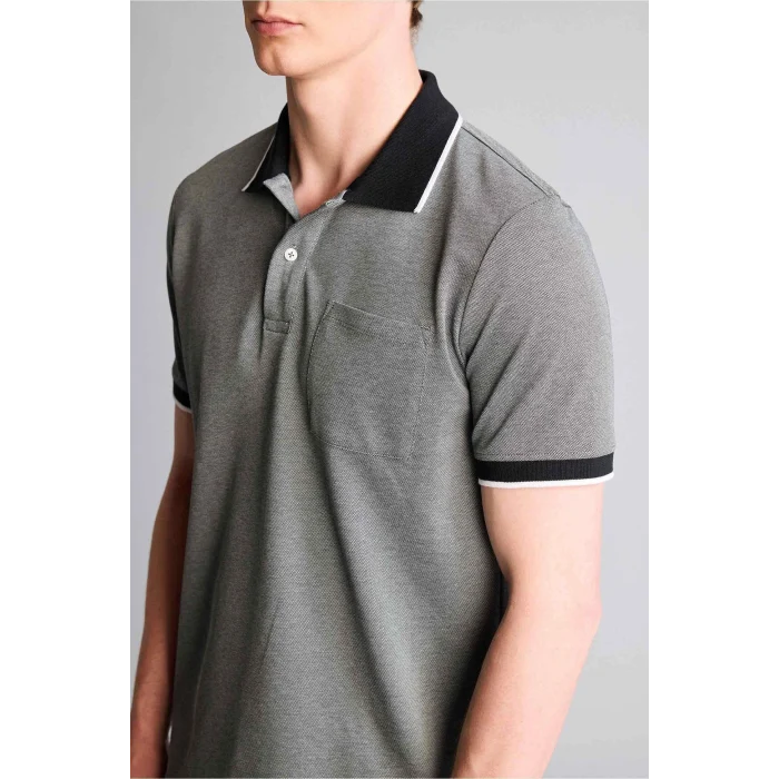 Defacto G2609AXAR221 Antrasit Kısa Kollu Polo Tişört