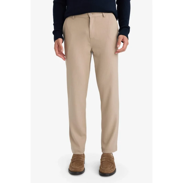 Defacto C7508AXBG609 Bej Taılored Fıt Düz Paça Her Yöne Esneyen Pantolon