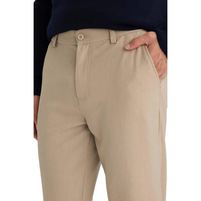 Defacto C7508AXBG609 Bej Taılored Fıt Düz Paça Her Yöne Esneyen Pantolon