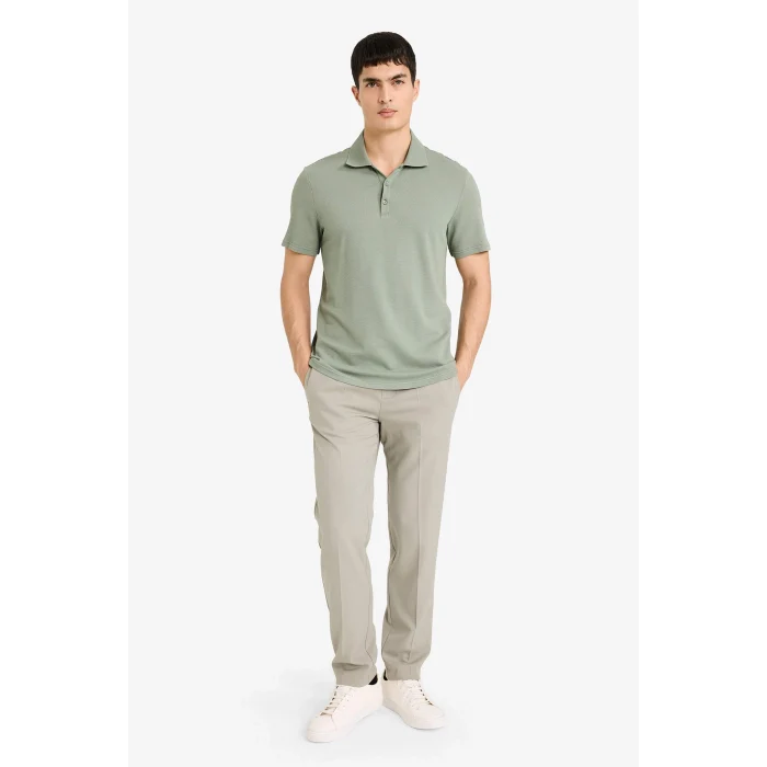 Defacto M6609AZGN460 Yeşil Slım Fıt Polo Yaka Kısa Kollu Polo Tişört