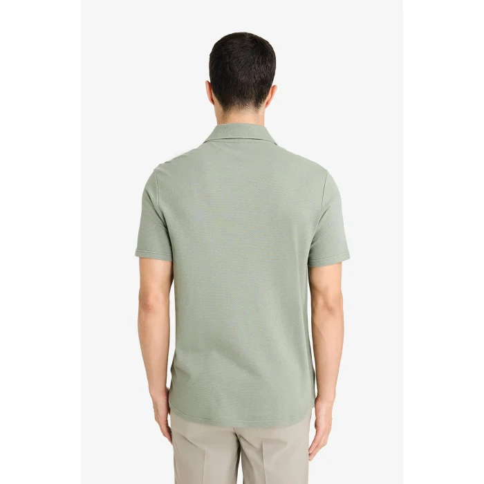 Defacto M6609AZGN460 Yeşil Slım Fıt Polo Yaka Kısa Kollu Polo Tişört