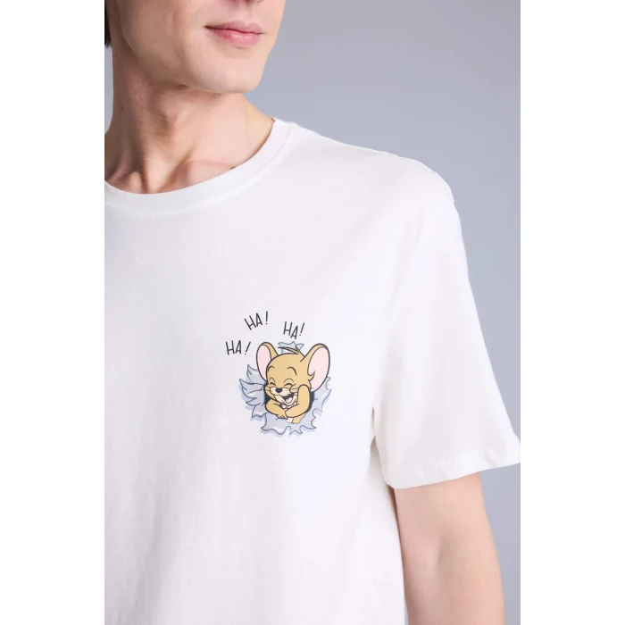 Defacto H2607AXNV135 Lacivert Tom & Jerry Regular Fıt Kısa Kollu 2li Takım