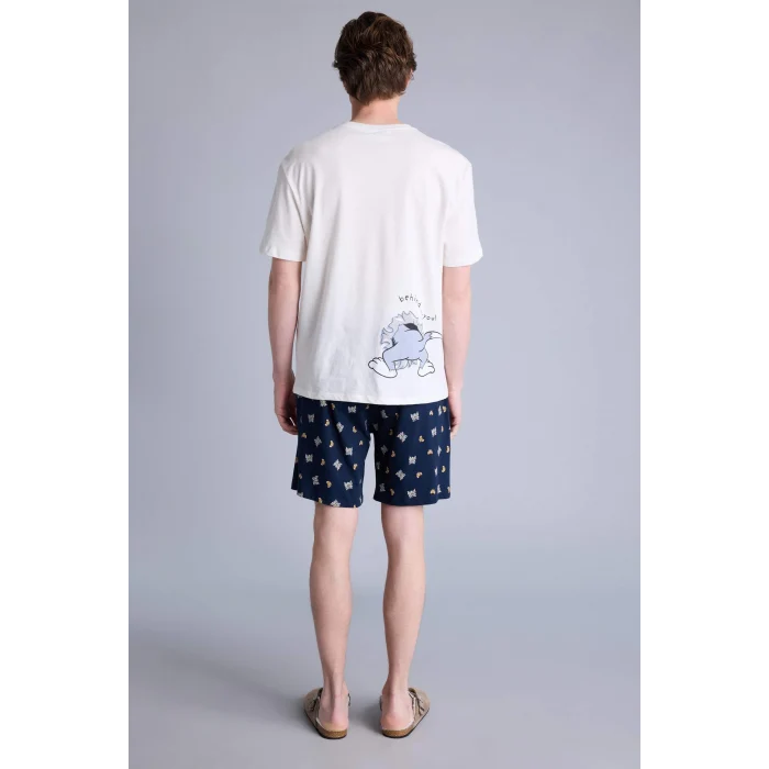 Defacto H2607AXNV135 Lacivert Tom & Jerry Regular Fıt Kısa Kollu 2li Takım