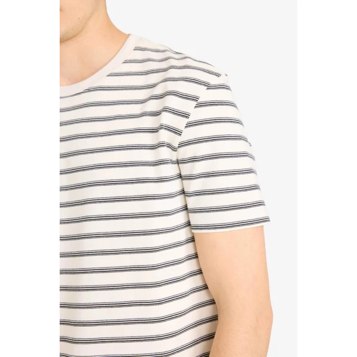 Defacto F9674AXER100 Ekru REGULAR FIT %100 Pamuk Tişört