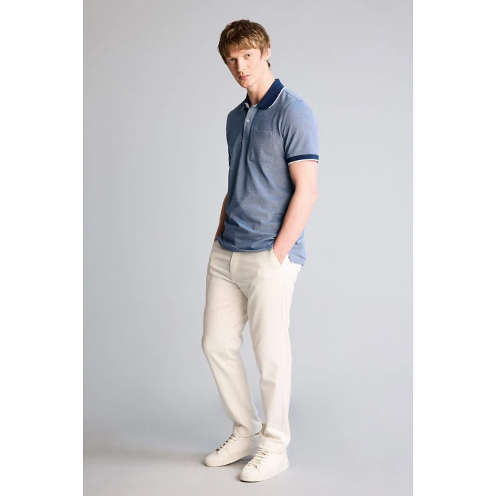 Defacto G2609AXIN272 İndigo Kısa Kollu Polo Tişört