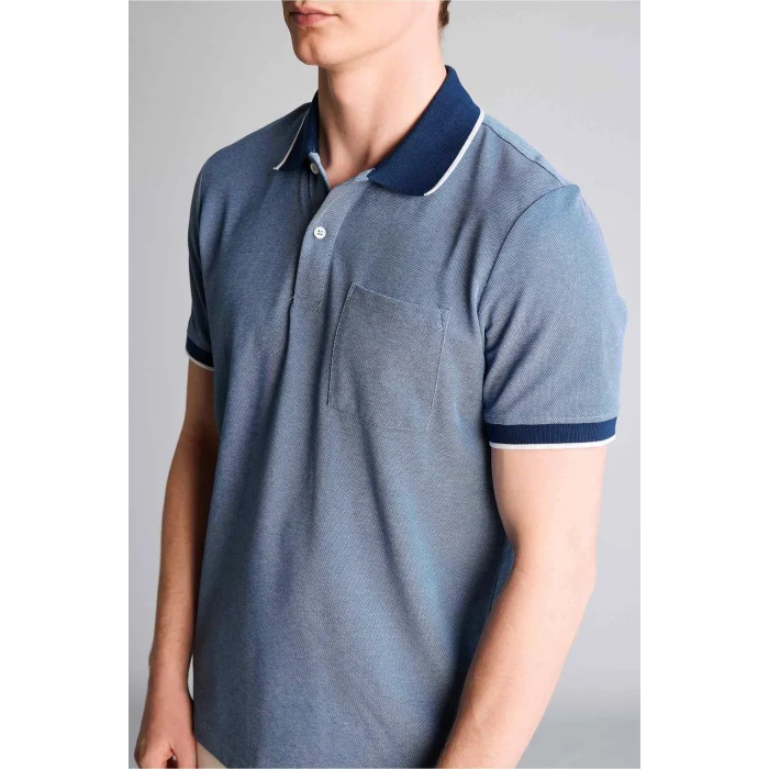 Defacto G2609AXIN272 İndigo Kısa Kollu Polo Tişört