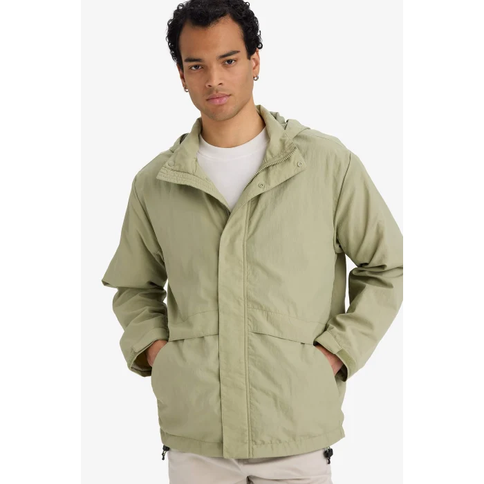 Defacto D6305AXKH271 Haki Su İtici Kapüşonlu Yağmurluk