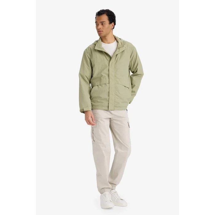 Defacto D6305AXKH271 Haki Su İtici Kapüşonlu Yağmurluk