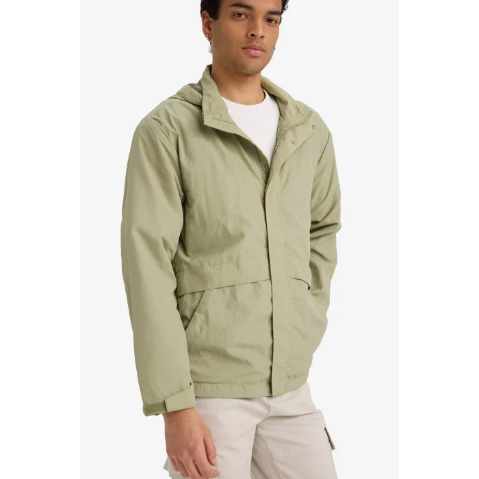 Defacto D6305AXKH271 Haki Su İtici Kapüşonlu Yağmurluk