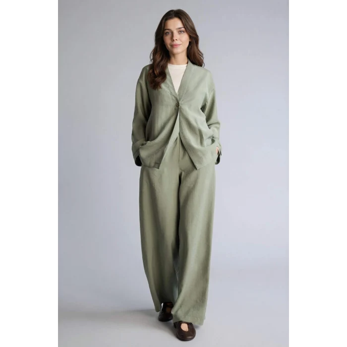 Defacto H0330AXKH440 Haki Relax Fıt Modal Pantolon