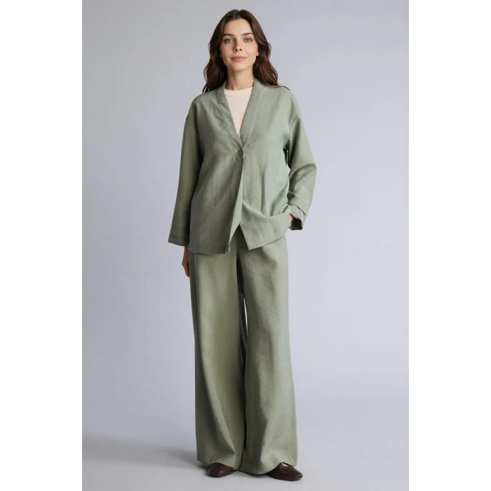 Defacto H0330AXKH440 Haki Relax Fıt Modal Pantolon