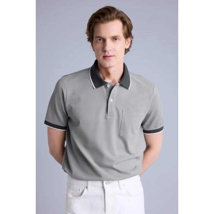 Defacto G2609AXKH422 Haki Kısa Kollu Polo Tişört