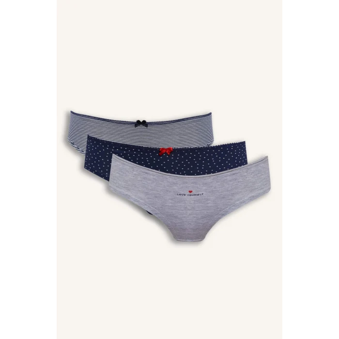 Defacto F3060AXNV241 Lacivert 3lü Hipster Külot