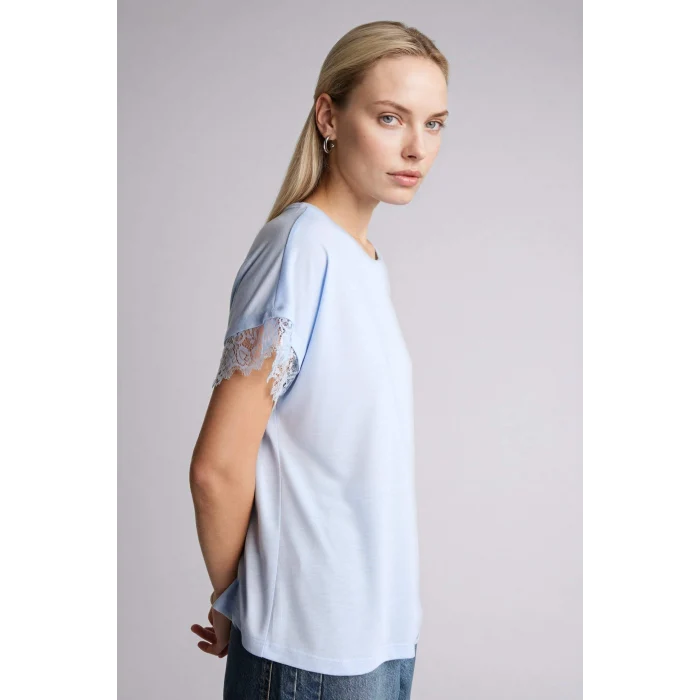 Defacto H0576AXBE196 Mavi Bisiklet Yaka Kısa Kollu Tişört