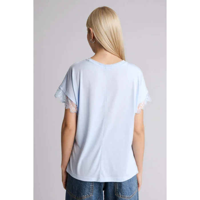 Defacto H0576AXBE196 Mavi Bisiklet Yaka Kısa Kollu Tişört