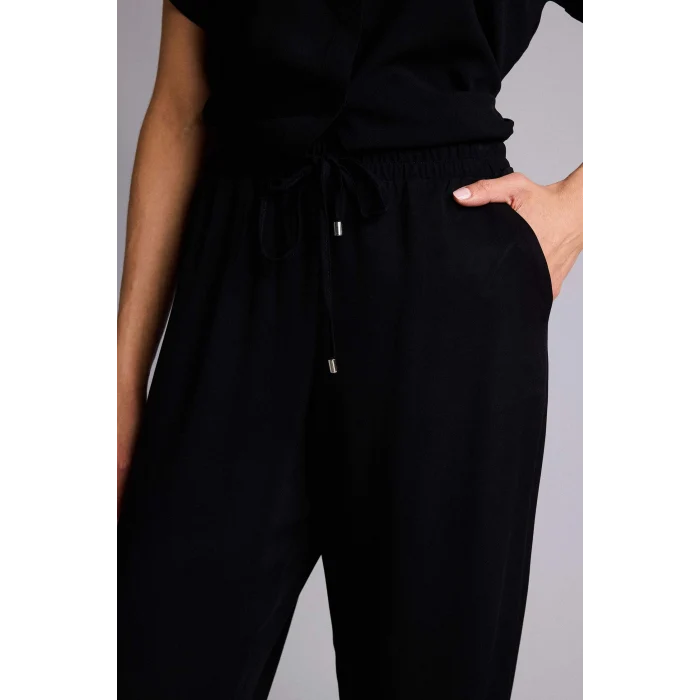 Defacto J8738AZBK27 Siyah Florida Florıda Cepli Yüksek Bel Geniş Paça Belmando Pantolon