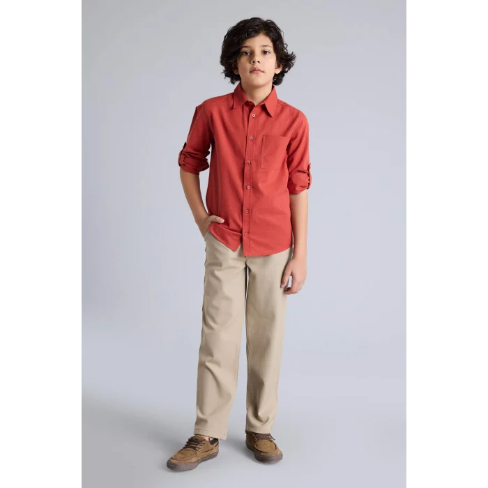 Defacto G3836A8BG609 Bej Her Yöne Esneyen Pantolon Erkek Çocuk