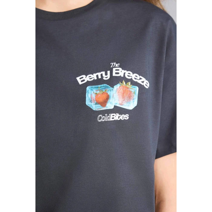 Defacto G8991AXAR191 Antrasit Oversıze Sırt Baskılı Tişört