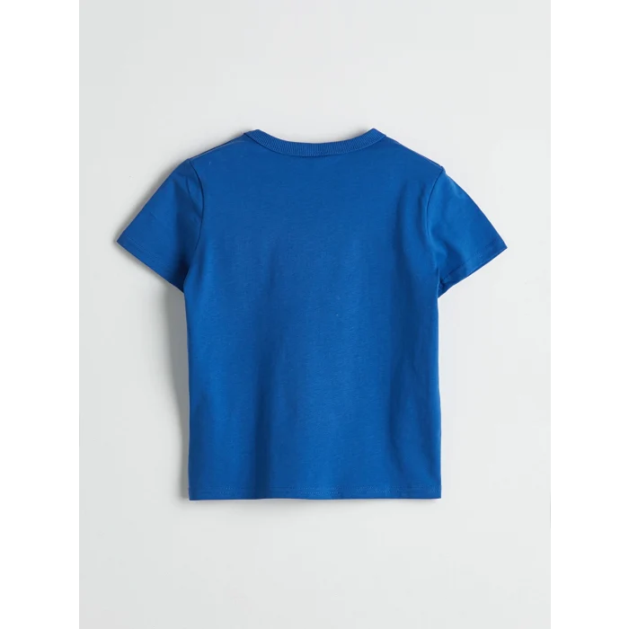 LCW Kids Mavi Bisiklet Yaka Erkek Çocuk Tişört