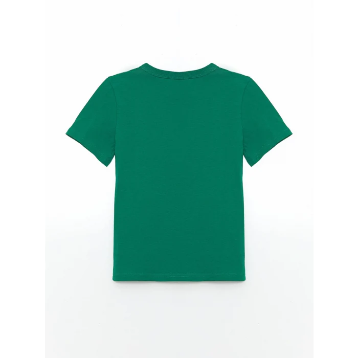 LCW Kids Yeşil Bisiklet Yaka Erkek Çocuk Tişört