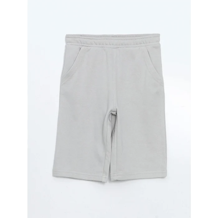LCW Kids Gri Beli Lastikli Erkek Çocuk Bermuda