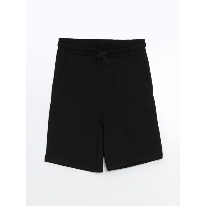 LCW Kids Siyah Beli Lastikli Erkek Çocuk Şort