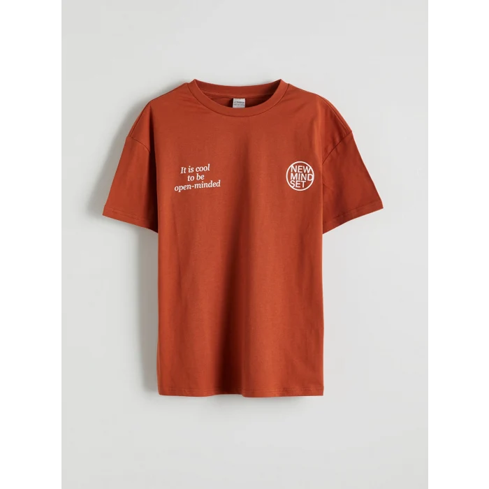 LCW Kids Kahverengi Bisiklet Yaka Erkek Çocuk Tişört