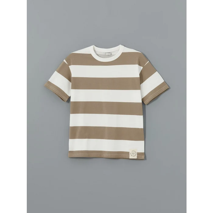 LCW Kids Haki Bisiklet Yaka Erkek Çocuk Tişört