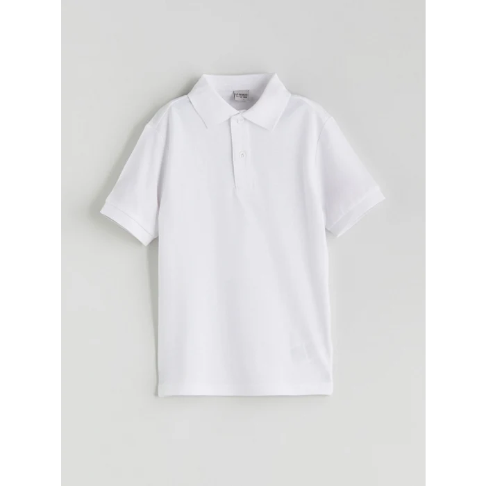 LCW Kids Beyaz Polo Yaka Basic Erkek Çocuk Tişört