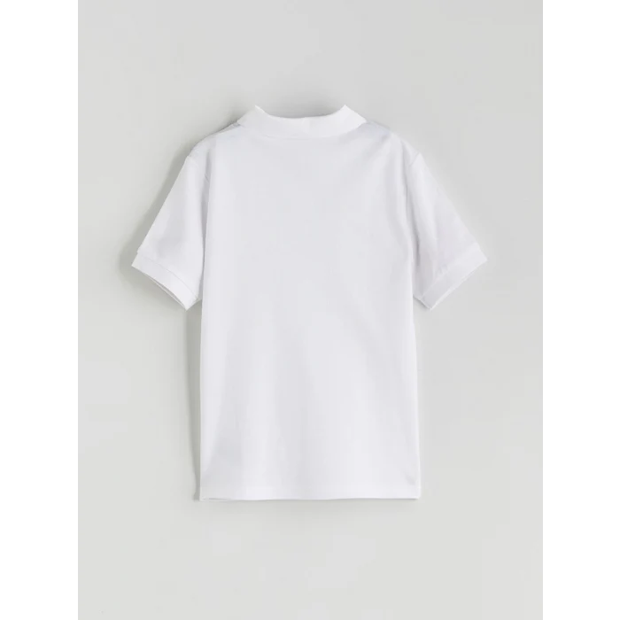 LCW Kids Beyaz Polo Yaka Basic Erkek Çocuk Tişört