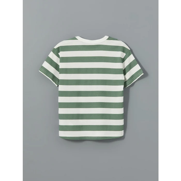 LCW Kids Yeşil Bisiklet Yaka Erkek Çocuk Tişört