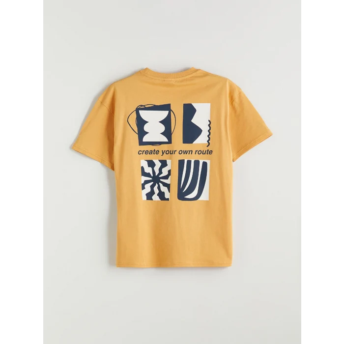 LCW Kids Sarı Bisiklet Yaka Erkek Çocuk Tişört