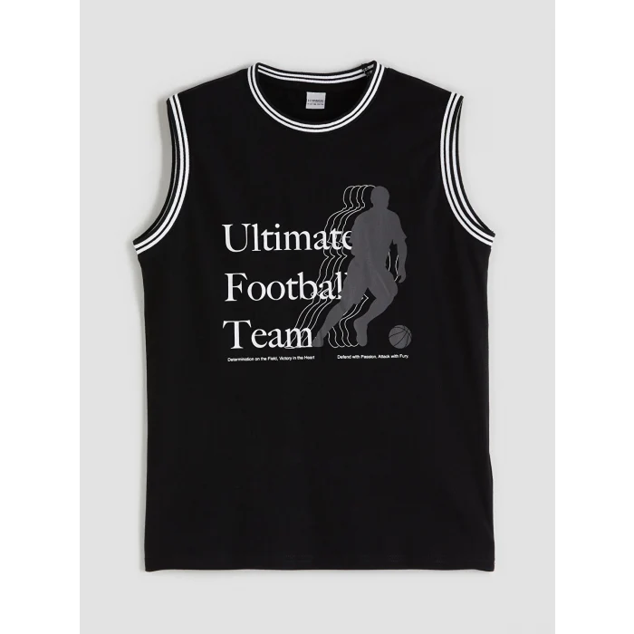 LCW Kids Siyah Bisiklet Yaka Erkek Çocuk Atlet