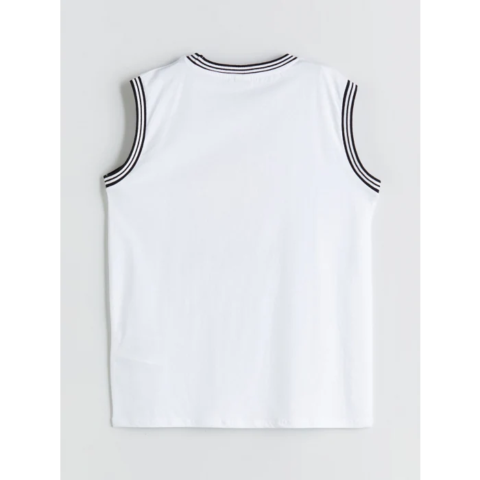 LCW Kids Beyaz Bisiklet Yaka Erkek Çocuk Atlet