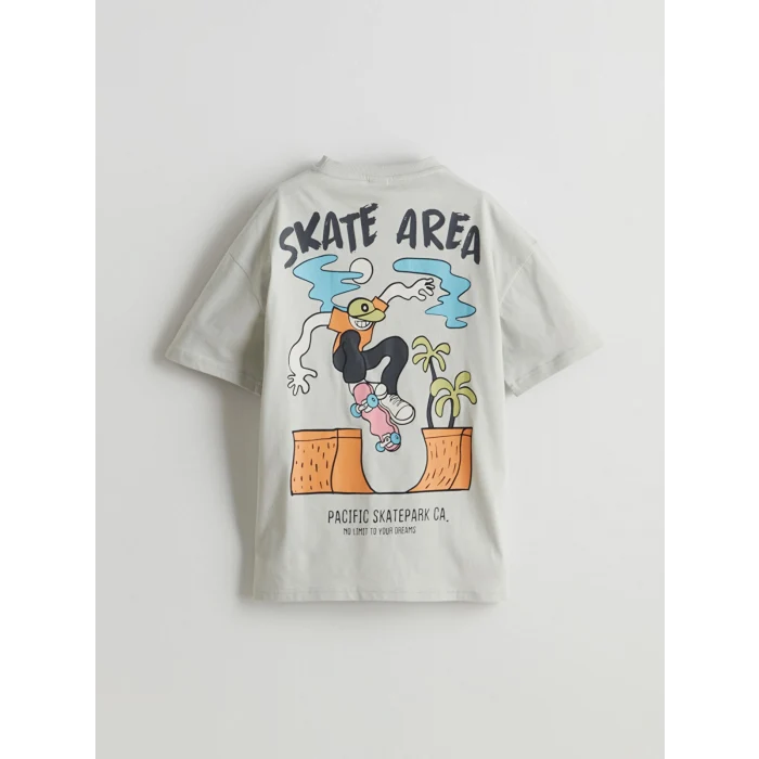 LCW Kids Gri Bisiklet Yaka Erkek Çocuk Tişört