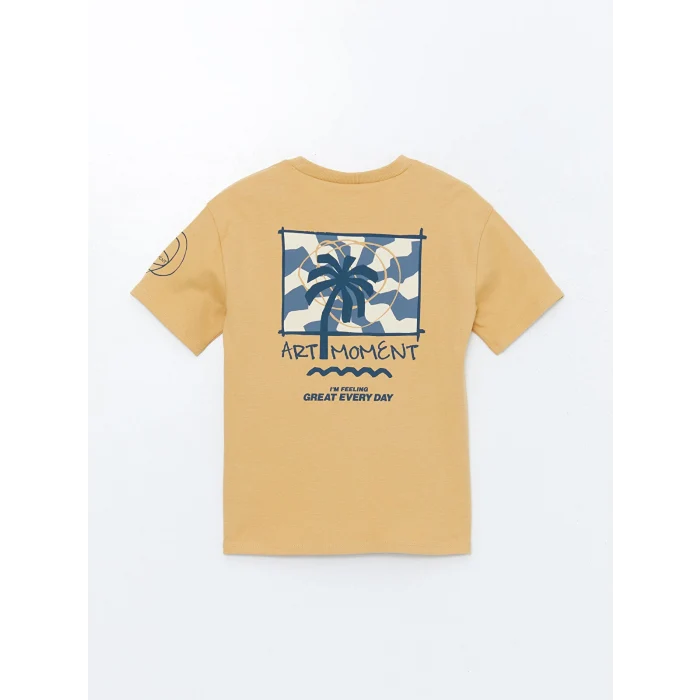 LCW Kids Bej Bisiklet Yaka Erkek Çocuk Tişört