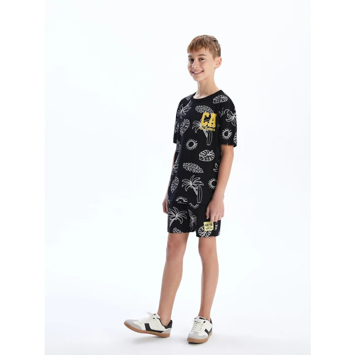 LCW Kids Siyah Bisiklet Yaka Erkek Çocuk Tişört