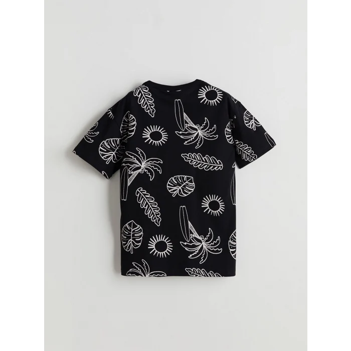 LCW Kids Siyah Bisiklet Yaka Erkek Çocuk Tişört