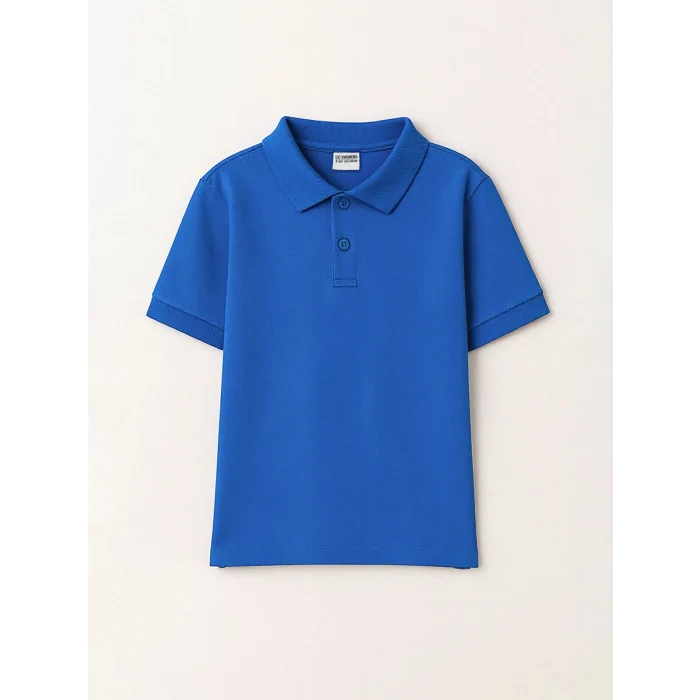 LCW Kids Mavi Polo Yaka Basic Erkek Çocuk Tişört