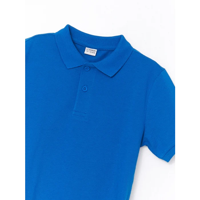 LCW Kids Mavi Polo Yaka Basic Erkek Çocuk Tişört